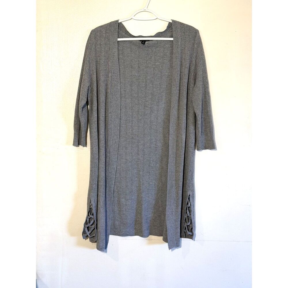 Torrid Long Sweater Cardigan Gray Lightweight Rayon Sz 2 Gorgeous